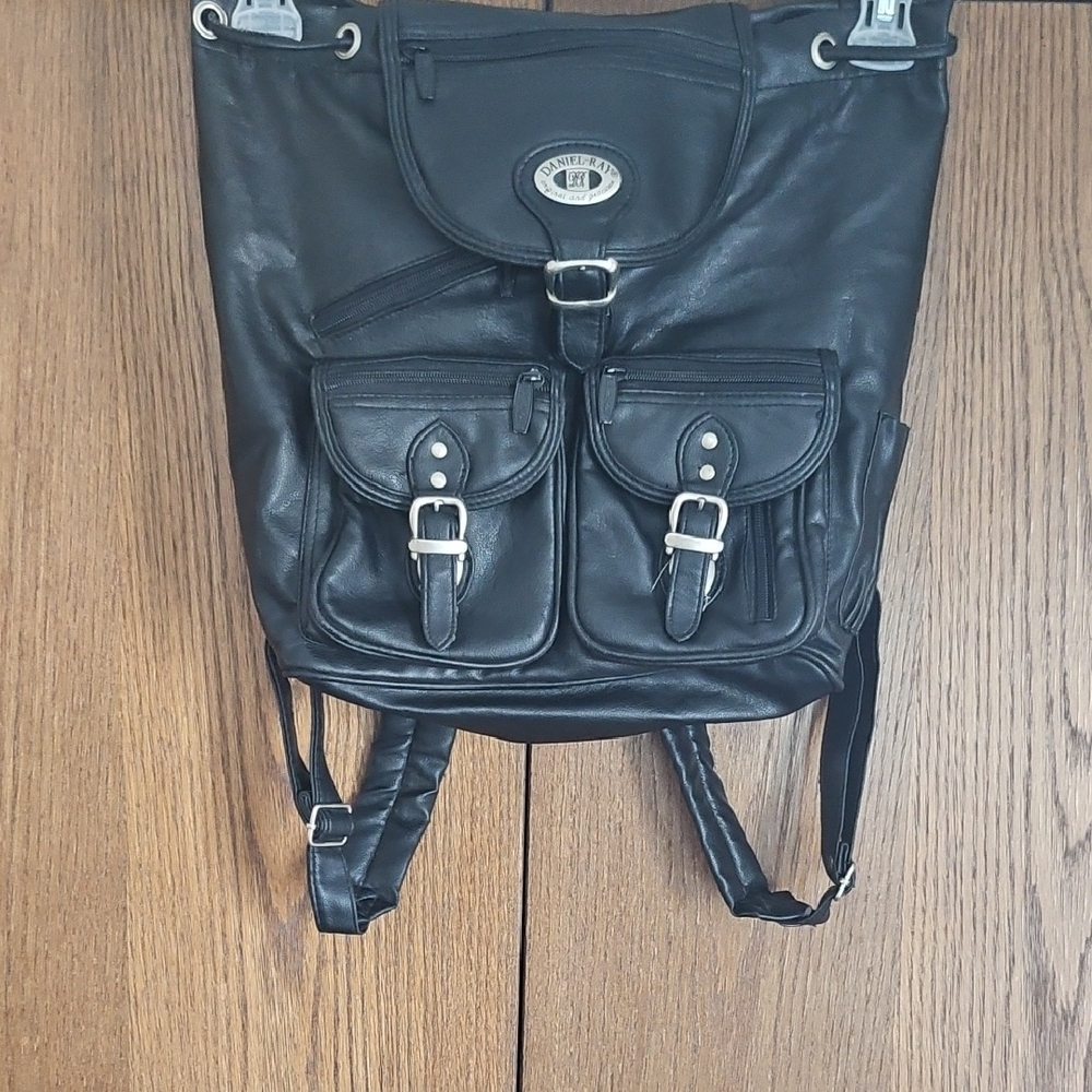 Black Leather Ladie's Backpack